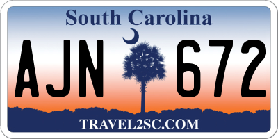 SC license plate AJN672