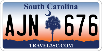 SC license plate AJN676