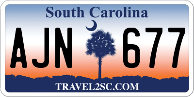 SC license plate AJN677