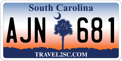 SC license plate AJN681