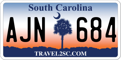 SC license plate AJN684