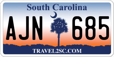 SC license plate AJN685