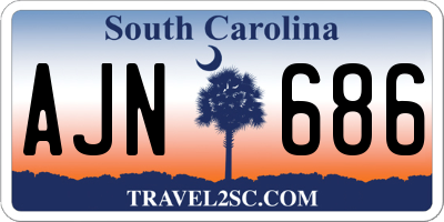 SC license plate AJN686