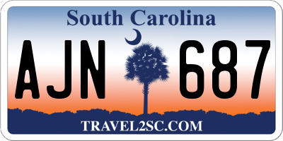 SC license plate AJN687