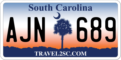 SC license plate AJN689