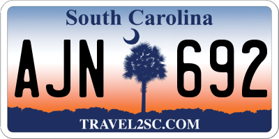 SC license plate AJN692