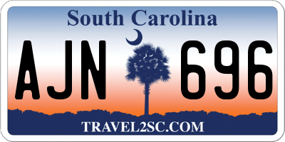 SC license plate AJN696