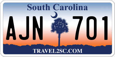 SC license plate AJN701