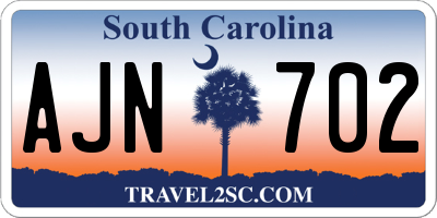 SC license plate AJN702