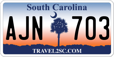 SC license plate AJN703