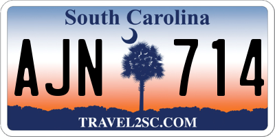 SC license plate AJN714
