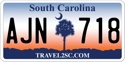 SC license plate AJN718