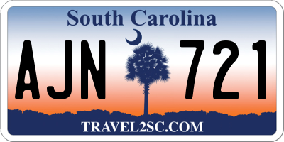 SC license plate AJN721