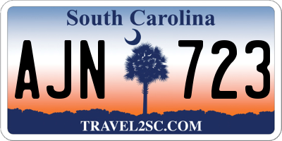 SC license plate AJN723
