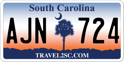 SC license plate AJN724