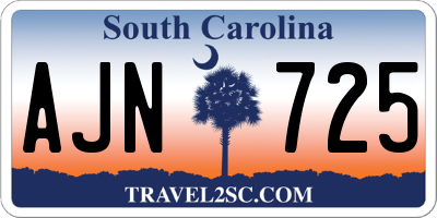 SC license plate AJN725