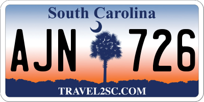 SC license plate AJN726