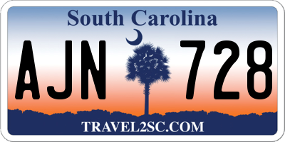 SC license plate AJN728