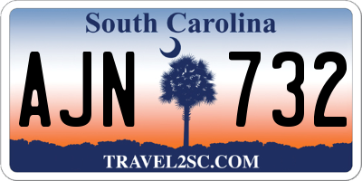 SC license plate AJN732