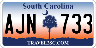 SC license plate AJN733