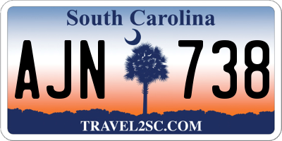 SC license plate AJN738