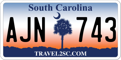 SC license plate AJN743
