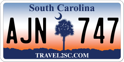 SC license plate AJN747
