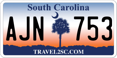 SC license plate AJN753