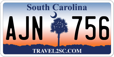 SC license plate AJN756