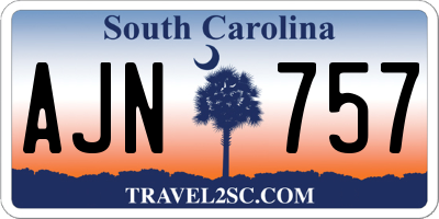 SC license plate AJN757