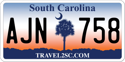SC license plate AJN758