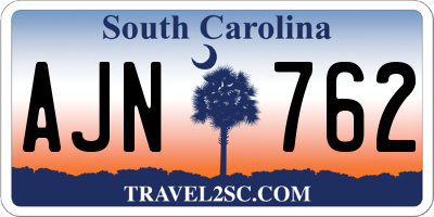 SC license plate AJN762