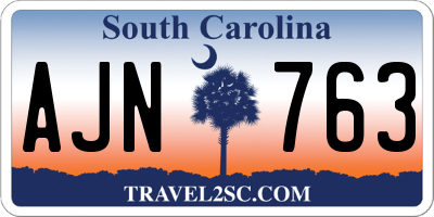 SC license plate AJN763
