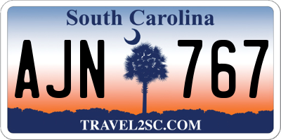 SC license plate AJN767