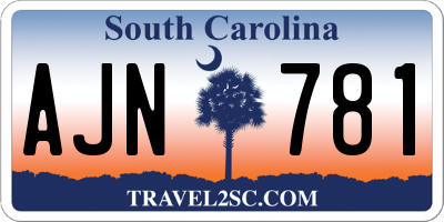 SC license plate AJN781