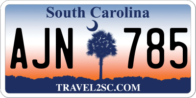 SC license plate AJN785
