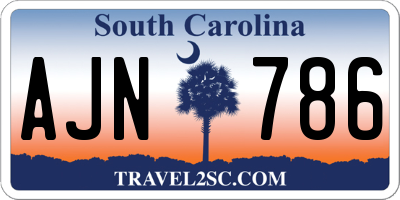 SC license plate AJN786