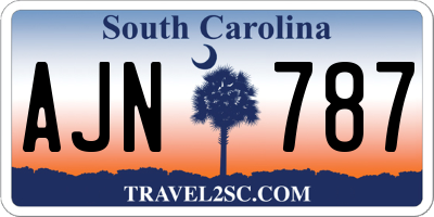 SC license plate AJN787