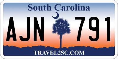 SC license plate AJN791