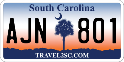 SC license plate AJN801
