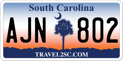 SC license plate AJN802