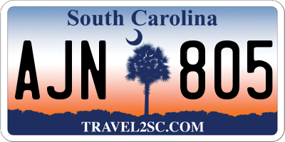 SC license plate AJN805