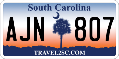 SC license plate AJN807