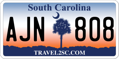 SC license plate AJN808