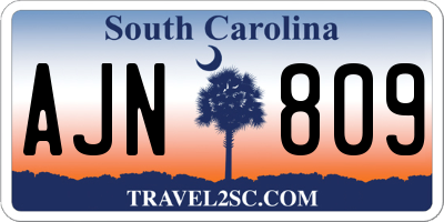SC license plate AJN809