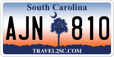 SC license plate AJN810