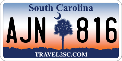 SC license plate AJN816
