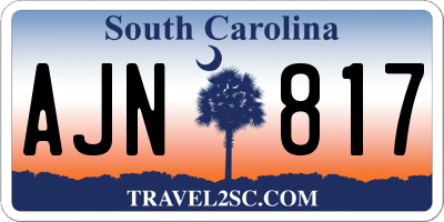 SC license plate AJN817