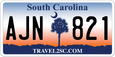 SC license plate AJN821