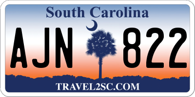 SC license plate AJN822